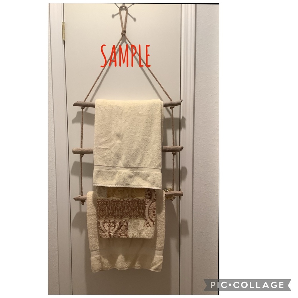 Driftwood Art, Hanging Driftwood Towel, Blanket Holder , Driftwood Coastal Art - Picture 7 of 8